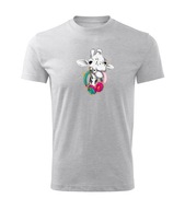 Koszulka T-shirt dziecięca K267 ŻYRAFA MUSIC jasnoszara rozm 110