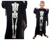 KOŚCIOTRUP strój kostium na halloween przebranie 120 cm szkielet peleryna