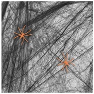 dekoracja PAJĘCZYNA czarna NA HALLOWEEN sieć pająk