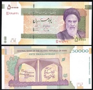 $ Irán 50 000 RIALS P-155 UNC 2019