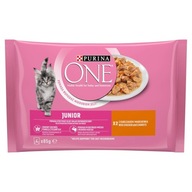 PURINA ONE JUNIOR KURCZAK Z MARCHEWKĄ MOKRA KARMA DLA KOCIĄT 4x85g