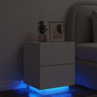 Nočný stolík s LED bielym materiálom na báze dreva