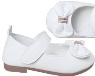 Balerinák bőr talpbetéttel, profilozott r22 fehér P2-49