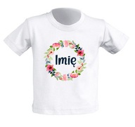 Koszulka bawełniania dla dziecka nadruk z IMIENIEM w wianku 3-4 lata 104