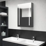 LED kúpeľňová skrinka so zrkadlom žiarivo šedá 50x13x70 cm