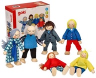 Rodzinka Drewniane laleczki Zabawa w dom Zabawki dla dziewczynki 3+ Zestaw