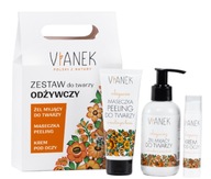 VIANEK Zestaw odżywczy do twarzy żel myjący maseczka-peeling krem pod oczy