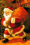 Pocztówka Boże Narodzenie Święty Mikołaj