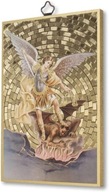 Obraz Św. Michała Archanioła drewno złoto na wyjątkowy prezent