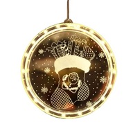 Vianočná ozdoba LED lampička s prísavkou Vitráž Dekorácia okien