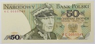 Banknot 50 zł 1988 rok - Seria KC