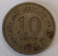 0930c - Malaje i Brytyjskie Borneo 10 centów, 1953