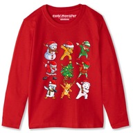 Detské vianočné tričko s dlhým rukávom Dabbing Santa Claus tím Vianoce