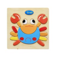 Drewniane puzzle w kałcie kraba dla dzieci