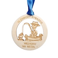 Wędkarz na medal pamiątka zawody rybackie grawer