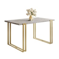 Rozkladací stôl ACTON GOLD na zlatých nohách Belatto sivý 140x80