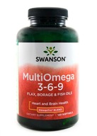 Swanson MultiOmega 3-6-9 Kyselina EPA DHA 120 kapsúl