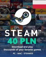 Kod Doładowanie karta Steam 40 PLN 40zł giftcard