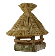 BŘEZOVÉ KRMÍTKO PRO PTÁKY KRYTÉ STŘECHOU