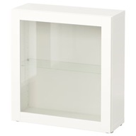 IKEA BESTA Vitrína Sindvik biele sklo 60x22x64 cm