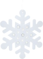 Snehová vločka LED HANGDECO, 35cm, filc, biela