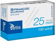 Spinacze biurowe 25mm (100szt) TETIS SZ-27736