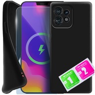 etui do MOTOROLA MOTO EDGE 40 PRO case silikon matowa GRUBA slim + SZKŁO 3D