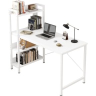 SZÁMÍTÓGÉP ASZTAL LOFT ASZTAL FEHÉR MODERN ASZTAL GAMER KÖNYVESPOLC