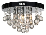 Lampa sufitowa żyrandol kryształowy srebrna glamour plafon na 3 żarówki