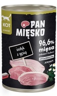 PAN MIĘSKO Indyk z gęsią dla kota 6x 400g