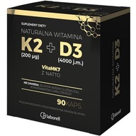 Laborell Prírodný vitamín K2 200 mcg + D3 4000 j.m. 90 kapsúl