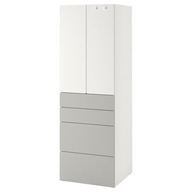 IKEA SMASTAD PLATSA Skriňa 60x42x181 cm biela/sivá