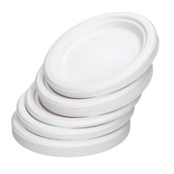 Jednorazové biele papierové taniere na dezerty