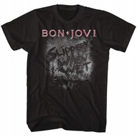 Bon Jovi viac šmykľavé pánske módne tričko, čierne