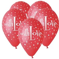 balony WITH LOVE czerwone WALENTYNKI walentynkowe