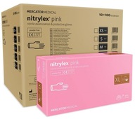 Rukavice ružové nitrilové nepudrované 100ks XL x10