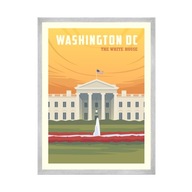 Plagát Mestá Spojené štáty Washington 30X40 cm + strieborný rám