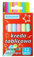 KREDA TABLICOWA 12 sztuk KOLOROWA mała paczuszka niepyląca