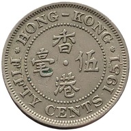 90963. Hongkong, 50 centów, 1951r.