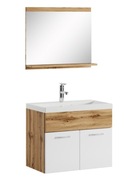 Kúpeľňová skrinka s umývadlom zrkadlo wotan/biela