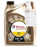 Motorový olej TotalEnergies Quartz 9000 Energy 5 l 5W-40 + PRÍVESOK SERVISNÝ LIST NA VÝMENU OLEJOVÝCH FILTROV