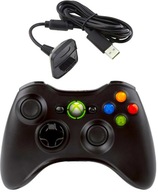 XBOX 360 PAD BEZPRZEWODOWY ORYGINALNY CZARNY + NOWY KABEL CHARGE & PLAY