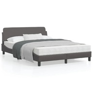 vidaXL Rám postele s čelom, sivý, 120x200 cm, umelá koža, 373161