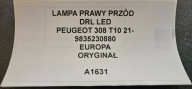 light right front DRL LED PEUGEOT 308 T10 21- original 9835230880