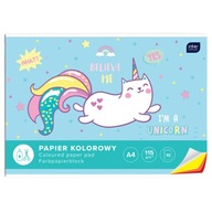 10 Arkuszy Papier Blok Kolorowy Wycinanka A4 115G