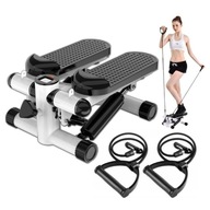 STEPPER FITNESS DO ĆWICZEŃ SCHODY Z LICZNIKIEM KROKÓW CZARNY + LINKI