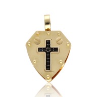 Złota zawieszka Krzyż cyrkonie blaszka 585 5,6 g
