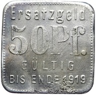+ Stettin Szczecin NOTGELD 50 Pfennig 1918 ŻELAZO