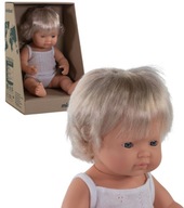 Bábika Miniland Európske 38 cm, vlasy svetlé blond, španielska bábika
