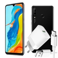 Huawei P30 Lite CZARNY DUŻY Ekran Czytnik Linii Papilarnych + ŁADOWARKA